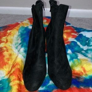 Black Suede Aldo Heeled Boots